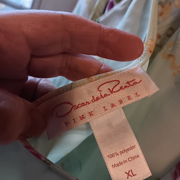 Oscar de la Renta Mint Green Floral Nighty Set - Picture 5 of 5